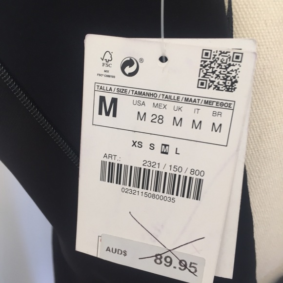 ZARA womens M black fitted dress lace up bodice  sleeveless NEW woth tags LBD - Picture 4 of 16